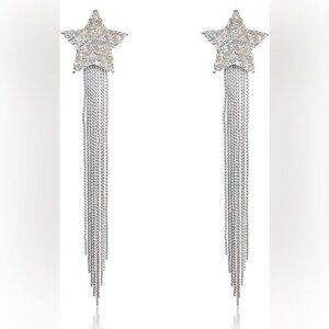 Silver star earrings N332